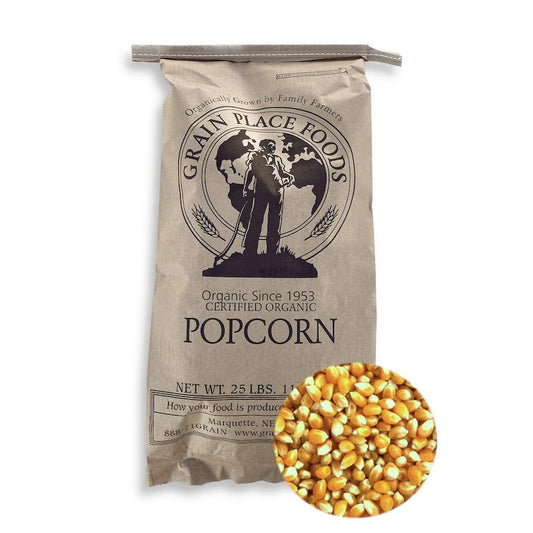 Organic Yellow Popcorn Kernels | 25 lb | Non-GMO | Shipping Included | Grain Place Foods - BuyNebraska.com ~ Blessings Grow Meadows