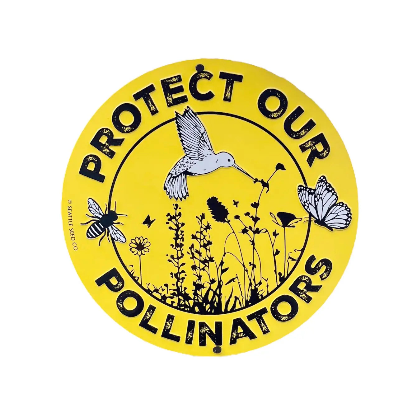 Metal Garden Sign - Protect Our Pollinators - Blessings Grow Meadows