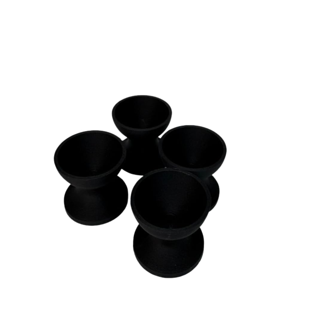 Set of four Quail Egg Cup Holders by Quailz.com, mini ceramic egg cups for serving quail eggs.