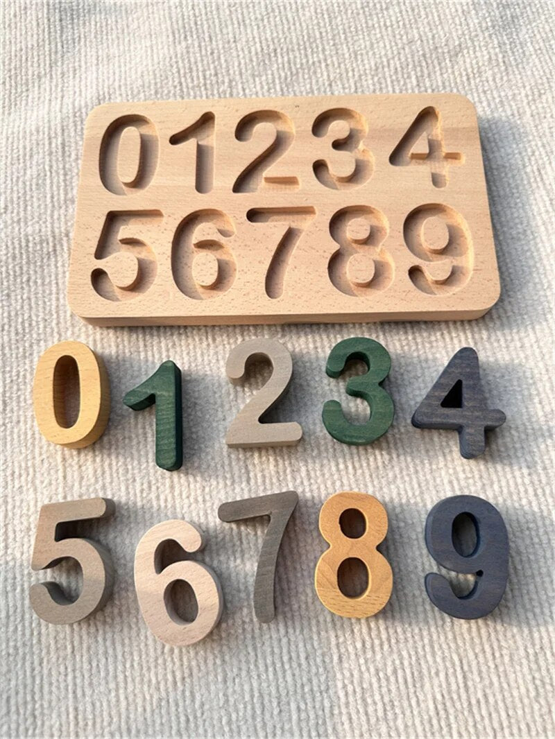 Colorful Montessori wooden ABC puzzles by Petite Pioneers featuring alphabet pieces for early learning and skill development.