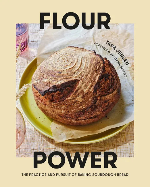 Hardcover book titled "Flour Power" by Books by splitShops, featuring baking sourdough bread with a cover image of fresh loaves.