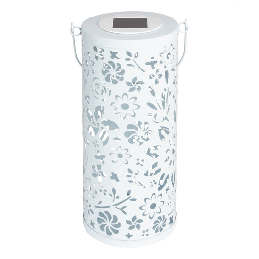 Bloom Punched Metal Solar Lantern - White - Blessings Grow Meadows