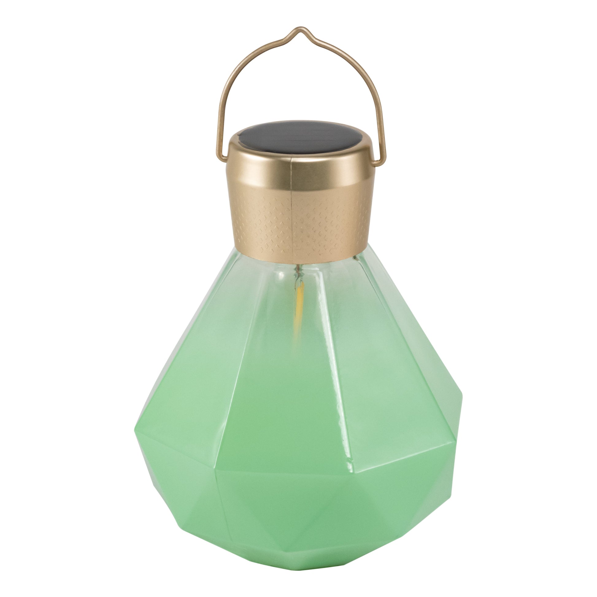 Allsop Home & Garden 5.5-inch Gem Light Glass Solar Lantern with a clear, decorative design and solar-powered lighting.