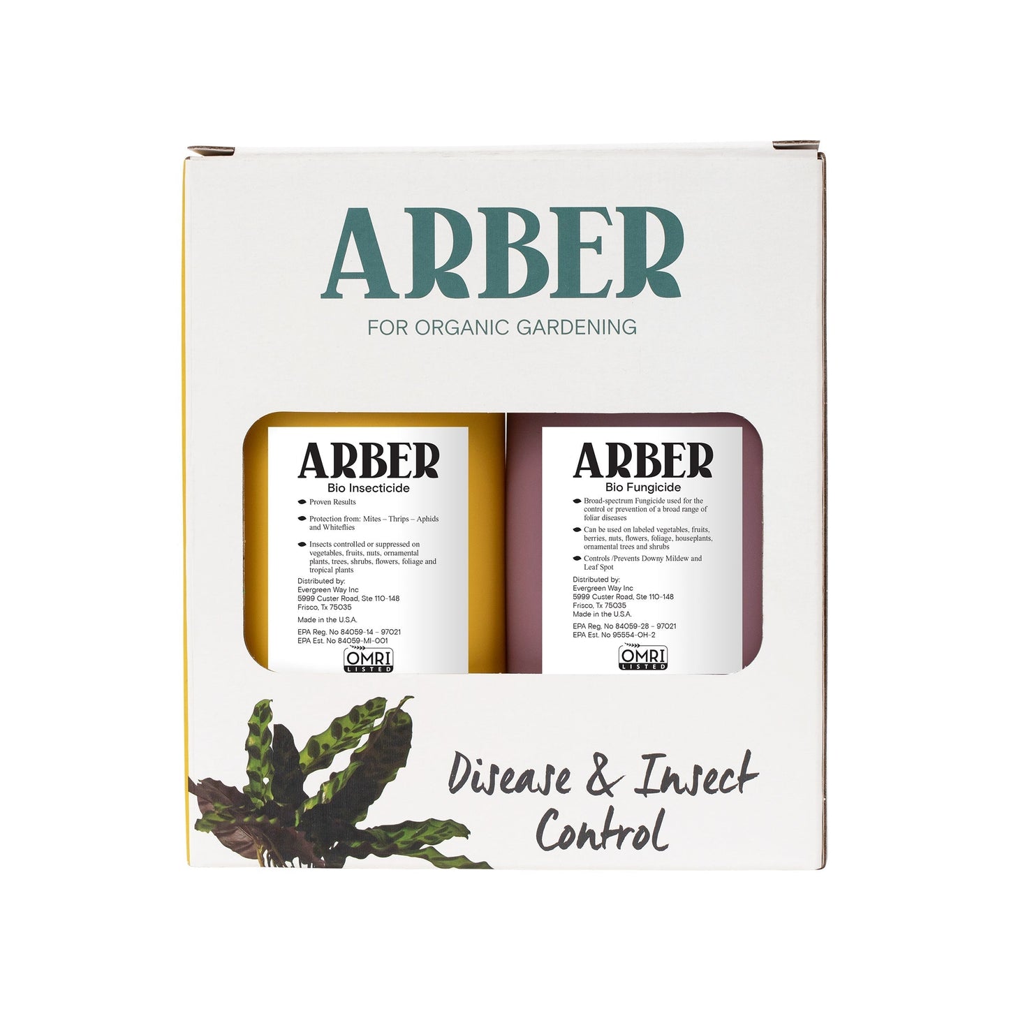 Organic Disease and Insect Control Starter Set kit by Arber, includes natural solutions for plant health and pest management.