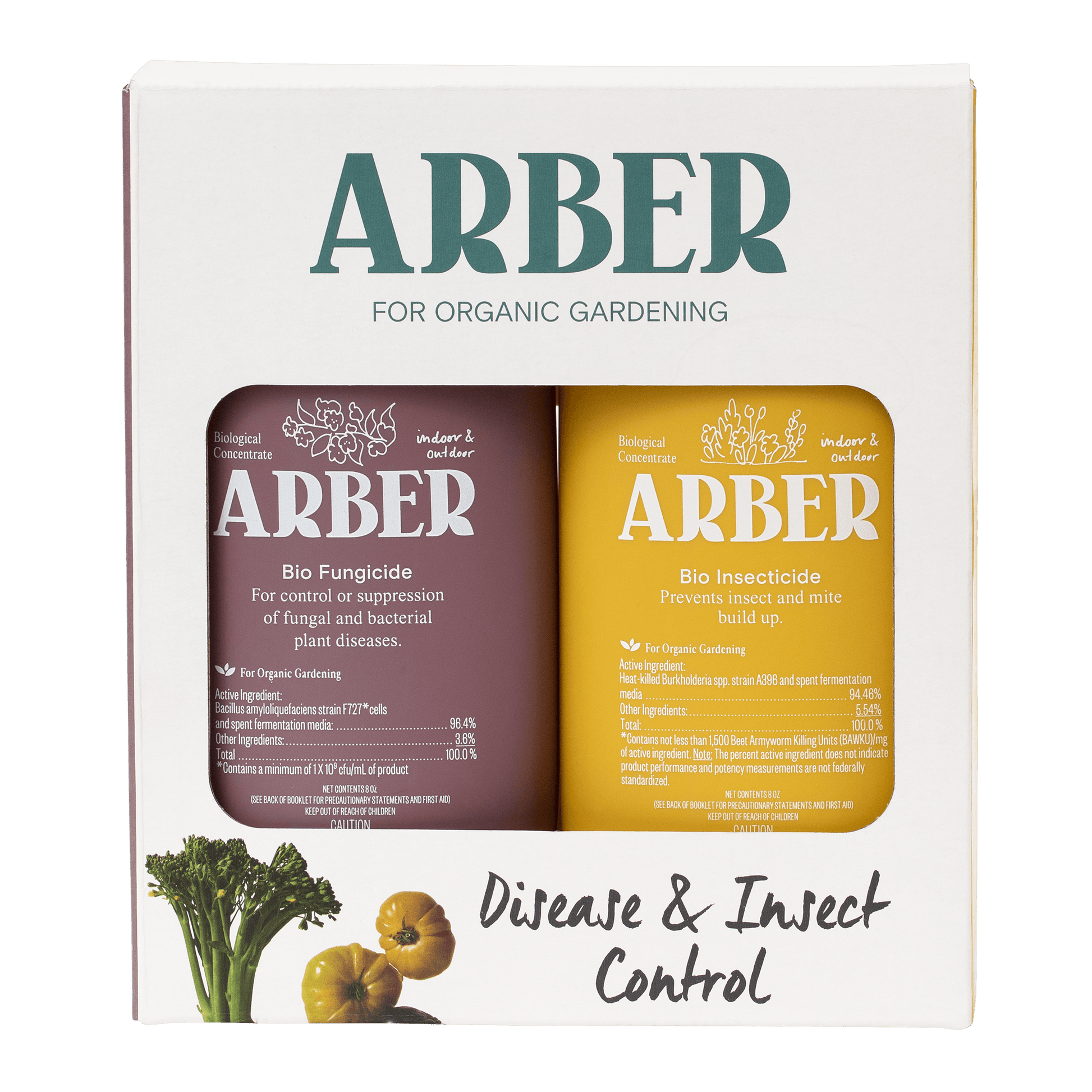Organic Disease & Insect Control Starter Set kit by Arber, includes natural solutions for plant health and pest management.