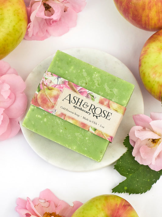 Apple Rose Soap Scrub Bar - Blessings Grow Meadows -