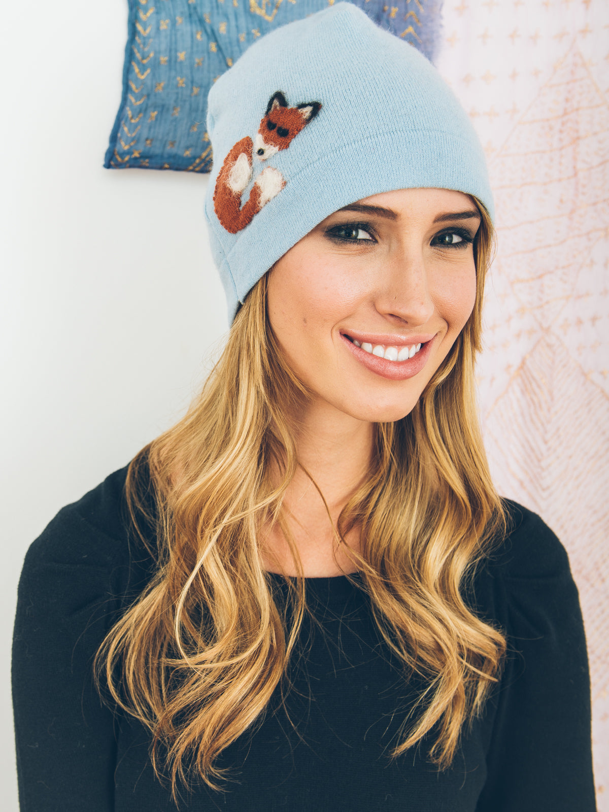 Sleeping Fox Cashmere Hat - AdultBig Kid - Blessings Grow Meadows -