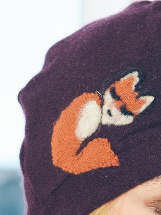 Sleeping Fox Cashmere Hat - AdultBig Kid - Blessings Grow Meadows -