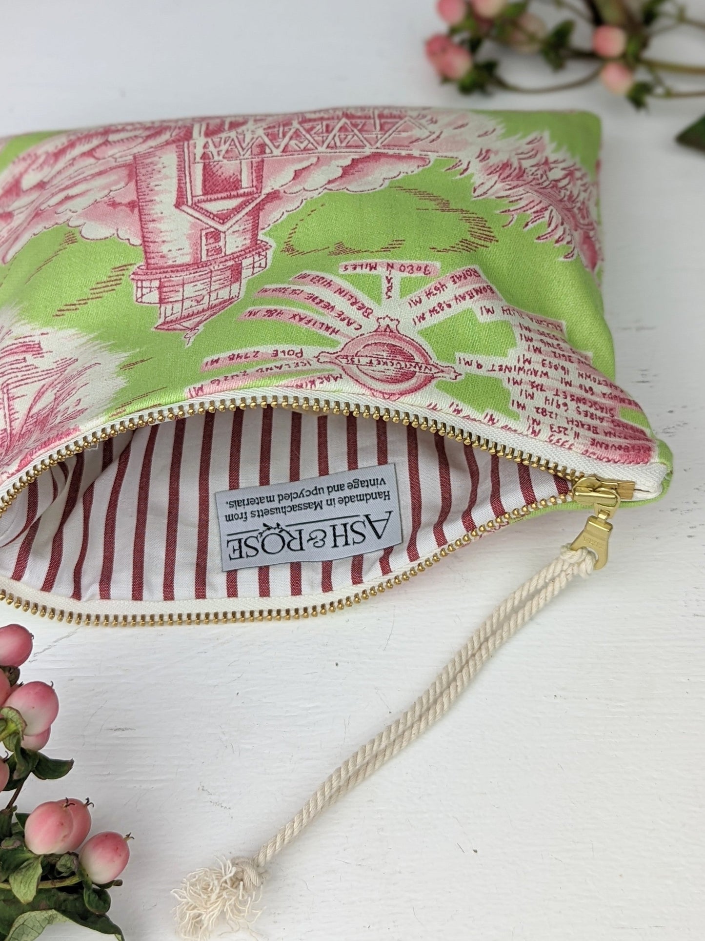 Pink Ash & Rose Nantucket purse featuring a stylish leather design with a spacious interior and elegant craftsmanship.