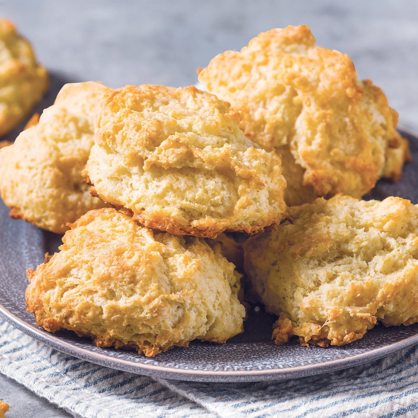 Canned Augason Farms Buttermilk Biscuit Mix in a 29-serving can, ready for baking fresh, flaky biscuits.