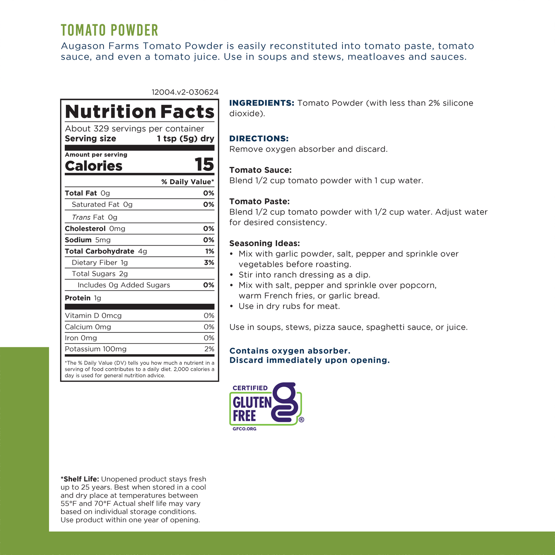 Tomato Powder Can, 329 Servings - Blessings Grow Meadows