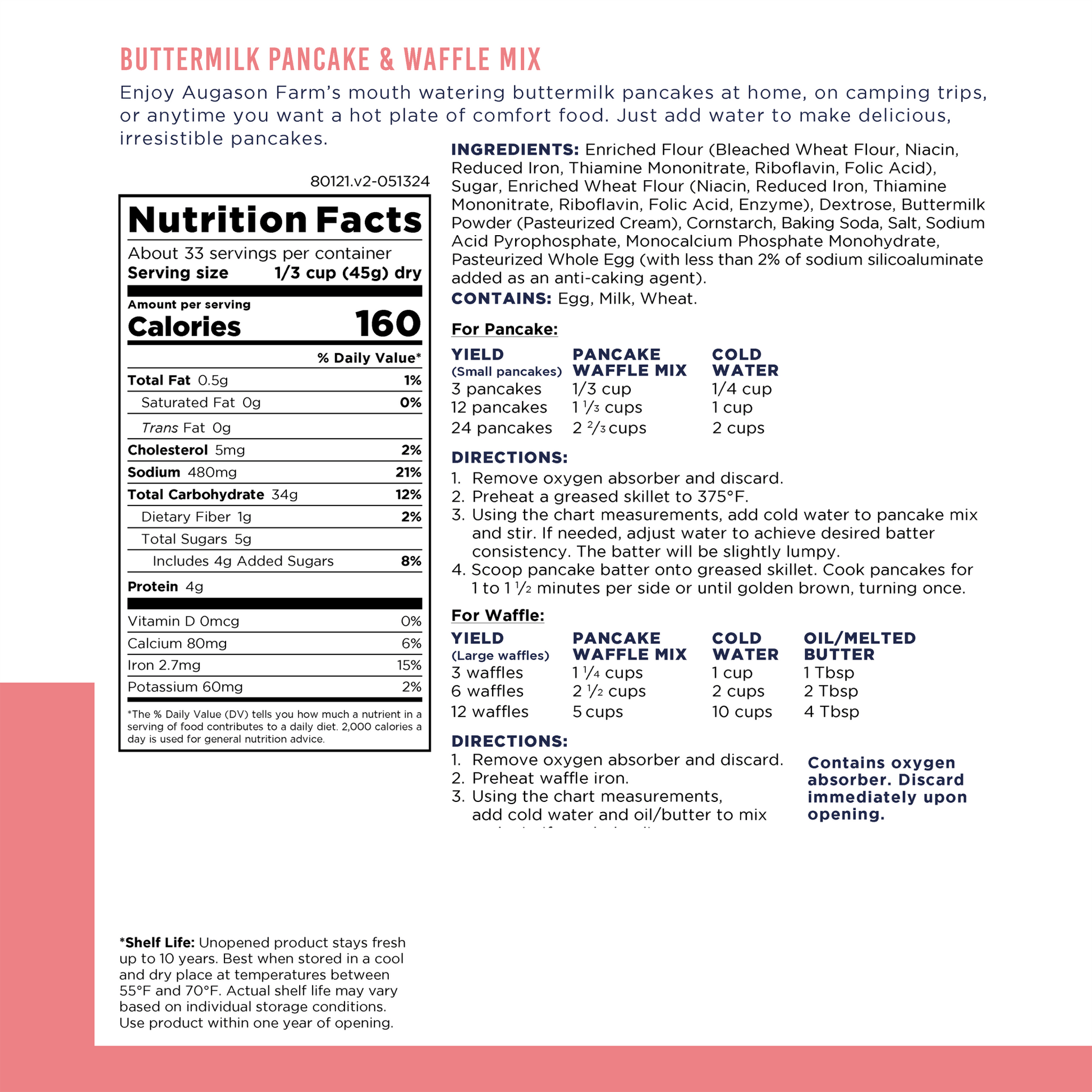 Buttermilk Pancake & Waffle Mix Can, 33 Servings - Blessings Grow Meadows
