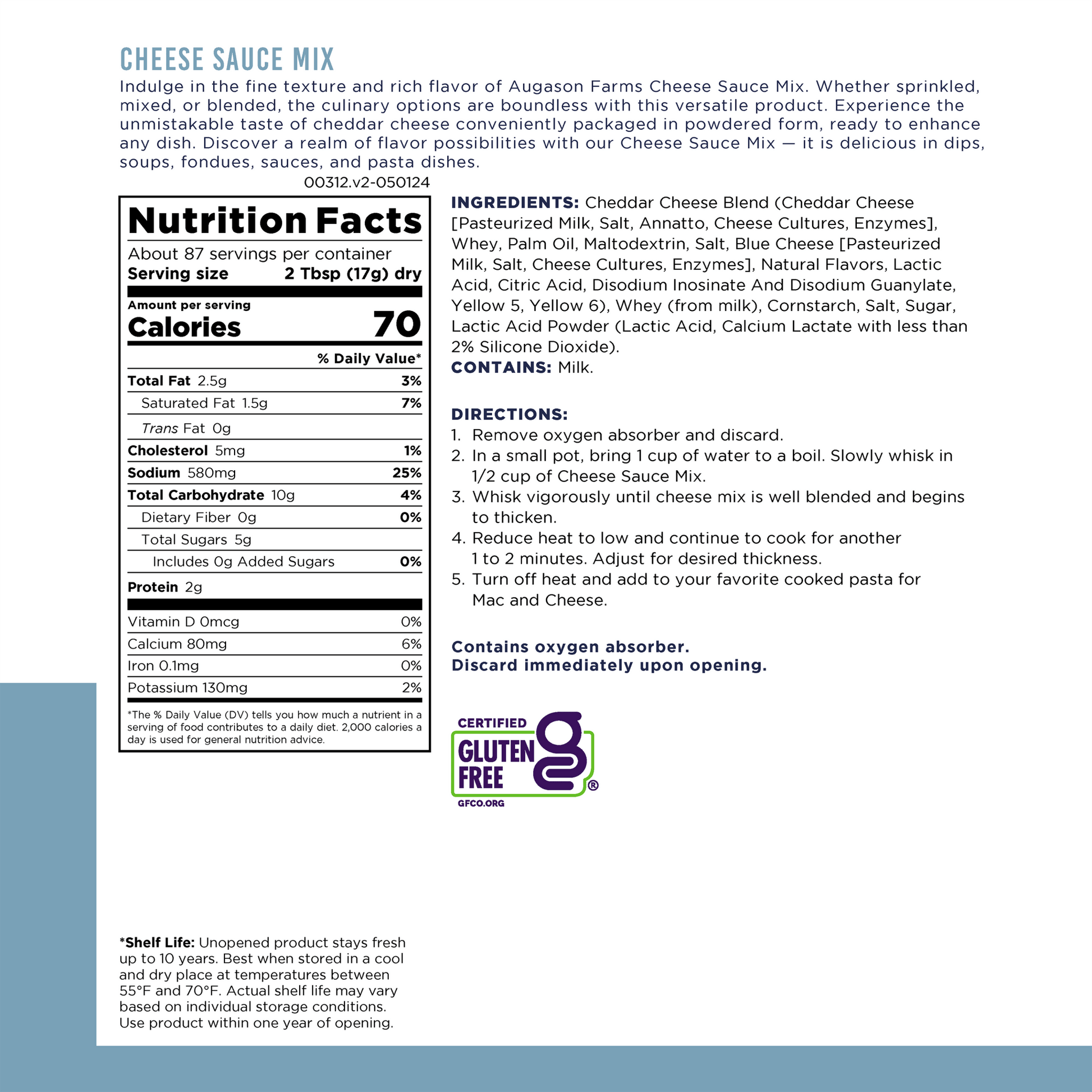 Cheese Sauce Mix Can, 87 Servings - Blessings Grow Meadows