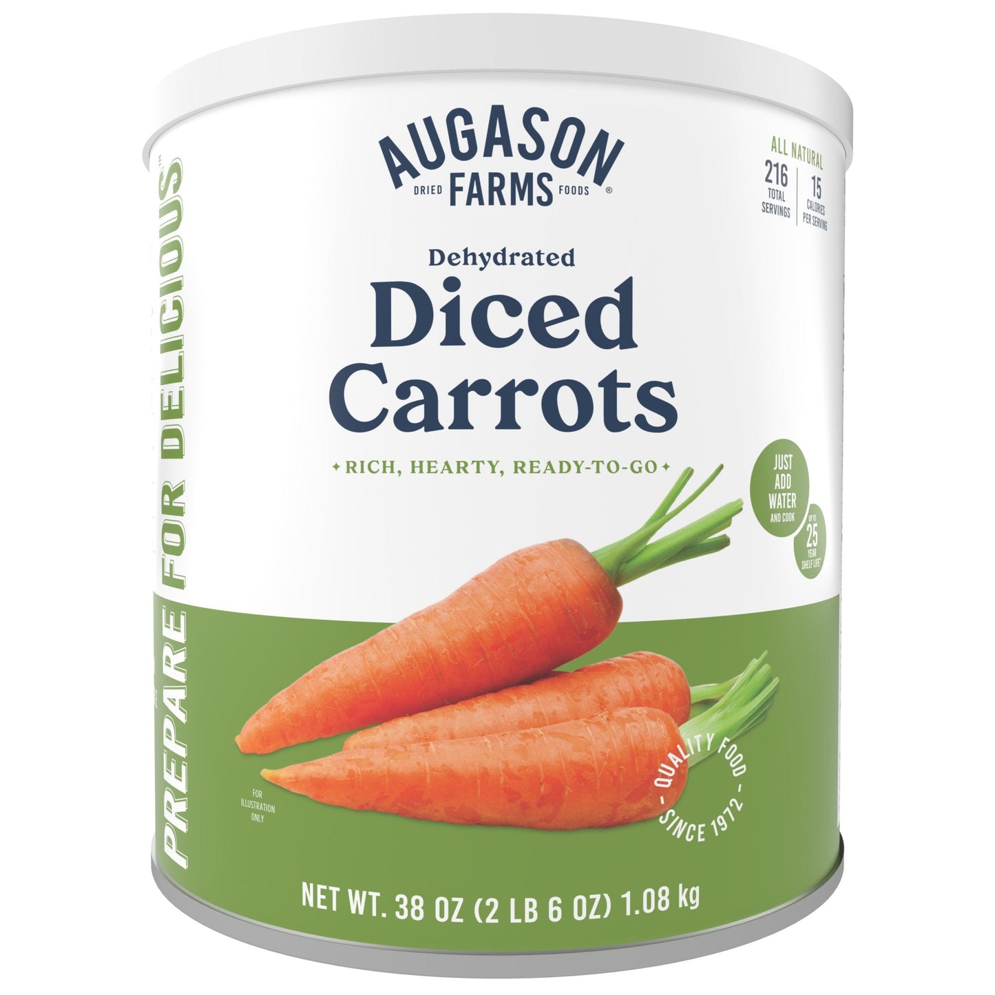 Dehydrated Diced Carrots Can, 216 Servings - Blessings Grow Meadows