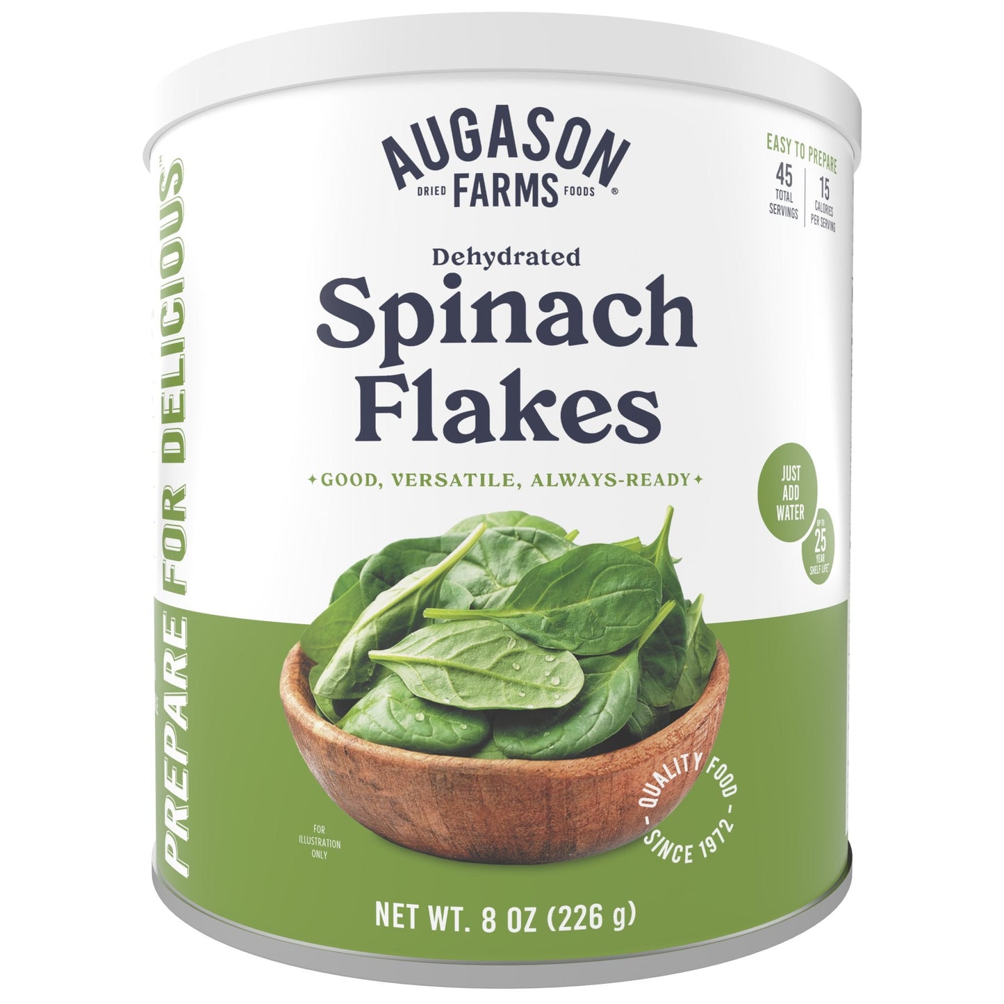 Dehydrated Spinach Flakes Can, 45 Servings - Blessings Grow Meadows
