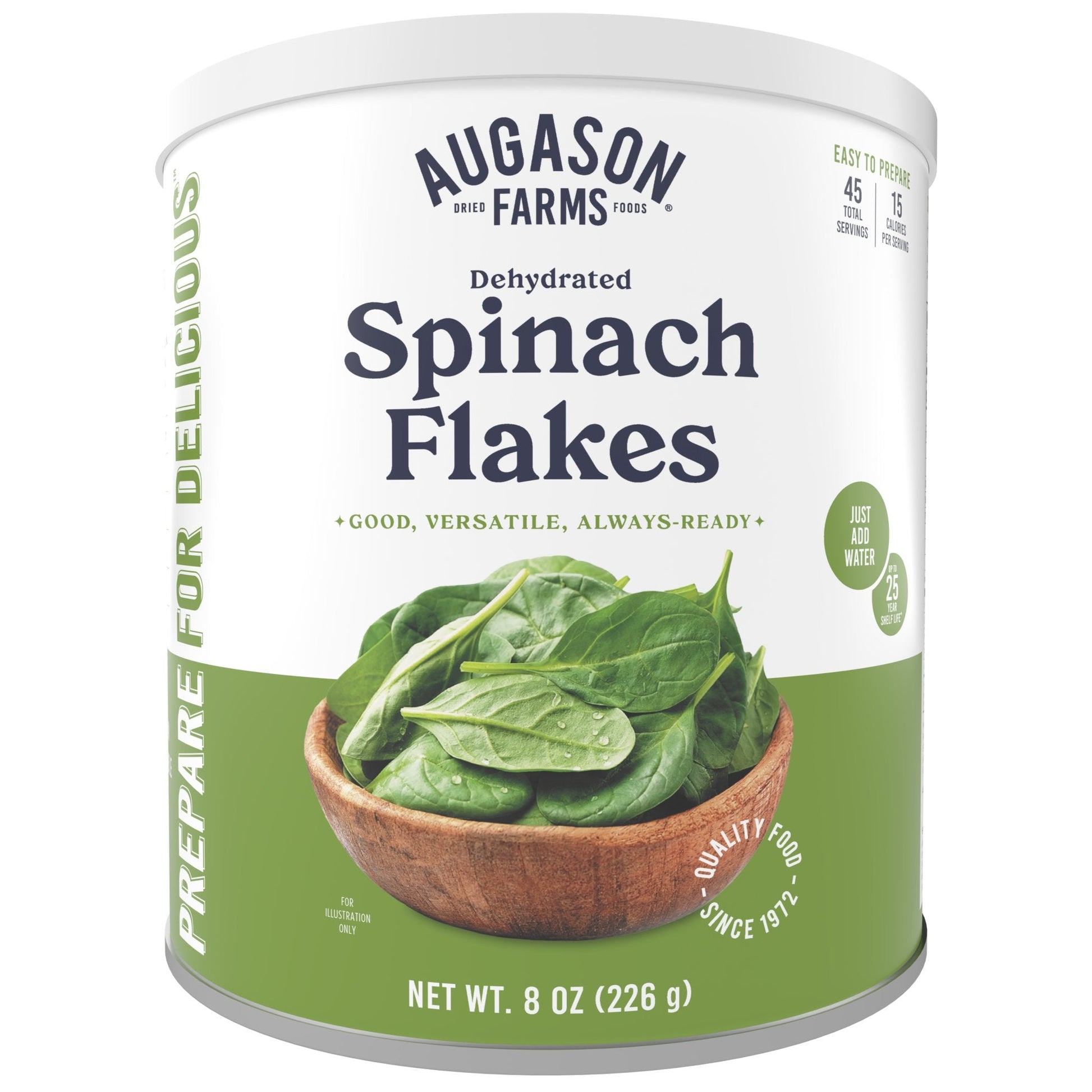 Dehydrated Spinach Flakes Can, 45 Servings - Blessings Grow Meadows