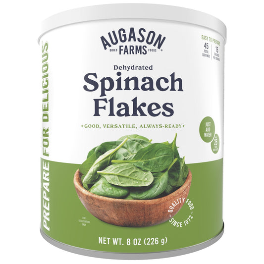 Dehydrated Spinach Flakes Can, 45 Servings - Blessings Grow Meadows