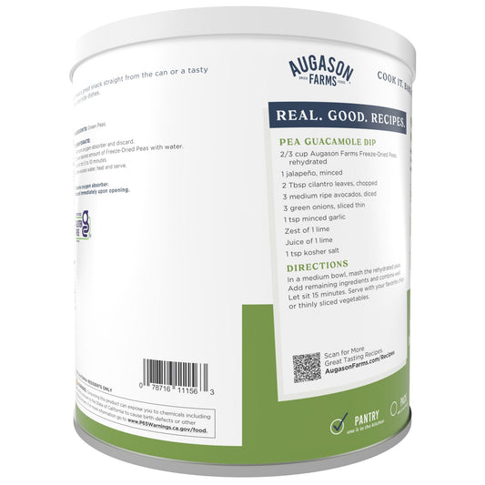 Freeze Dried Peas Can, 30 Servings - Blessings Grow Meadows