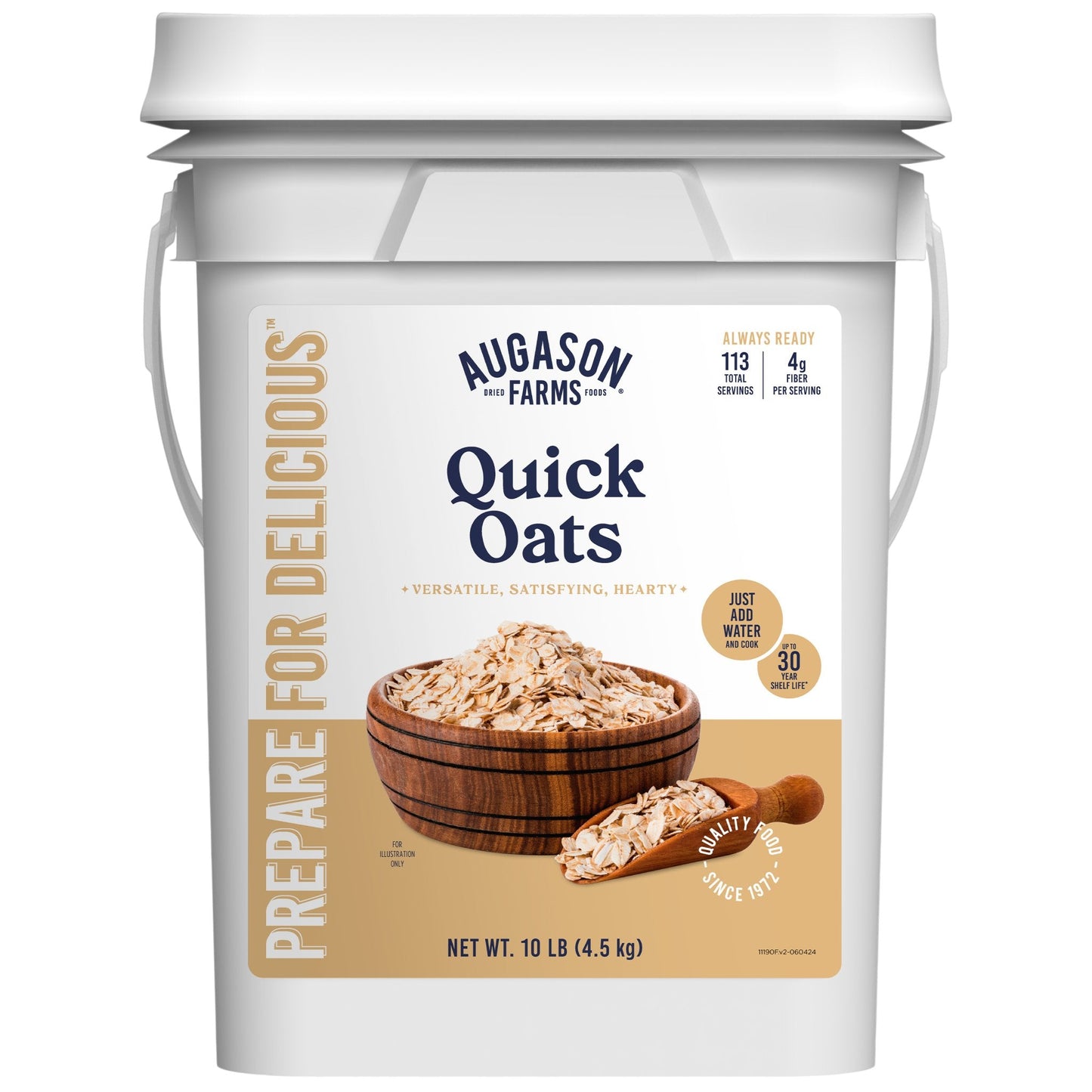 Quick Oats 4 Gallon Pail, 113 Servings - Blessings Grow Meadows