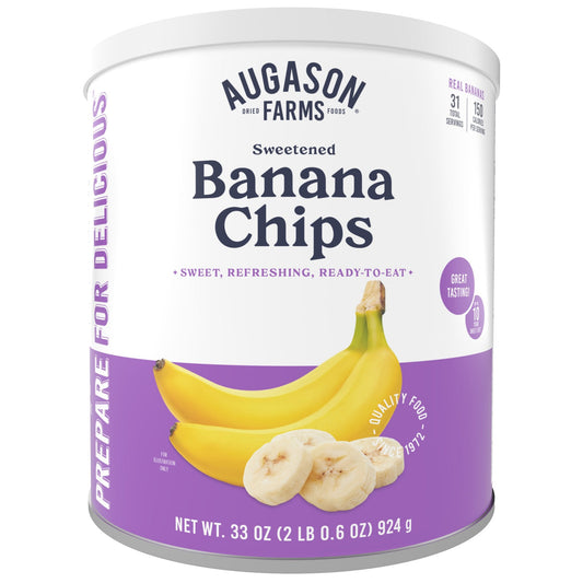 Sweetened Banana Chips Can, 31 Servings - Blessings Grow Meadows