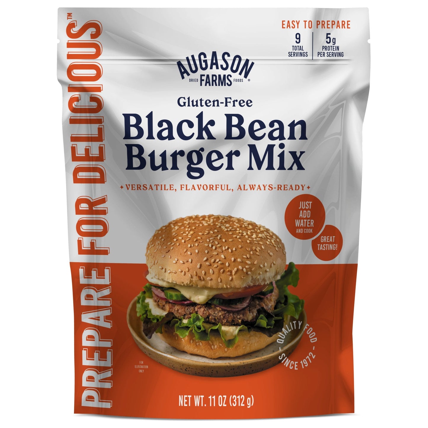 Gluten Free Black Bean Burger Mix Pouch, 9 Servings - Blessings Grow Meadows