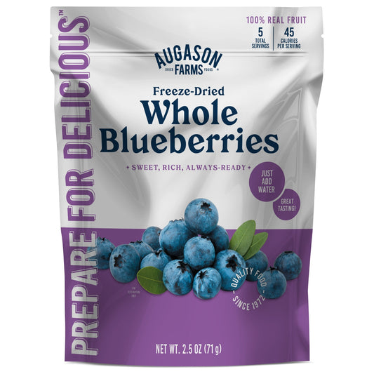 Freeze Dried Whole Blueberries Pouch, 5 Servings - Blessings Grow Meadows
