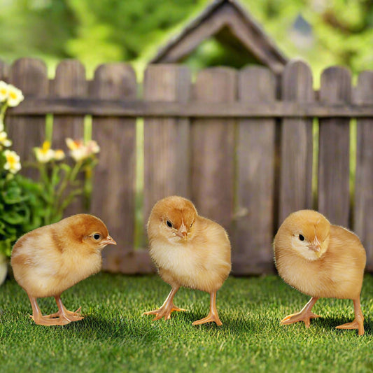 Golden Comet (ISA Brown / Red Sex-Link) Chicks – Buy 10 + 5 Bonus Free (15 All-Female, Shipping Included) - Blessings Grow Meadows