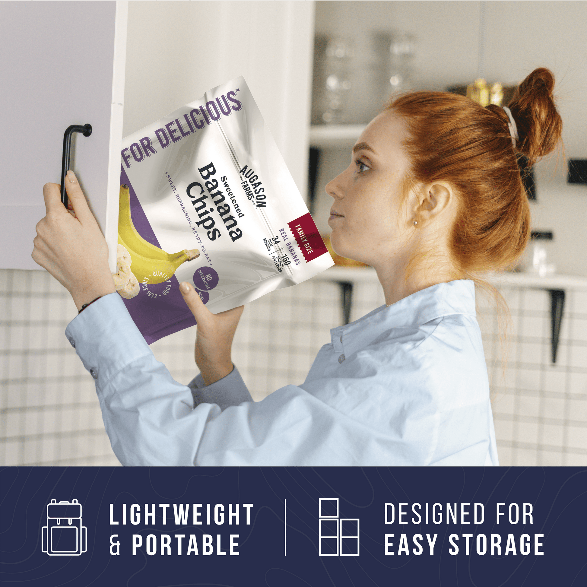 Banana Chips Family Size Pouch, 34 Servings - Blessings Grow Meadows