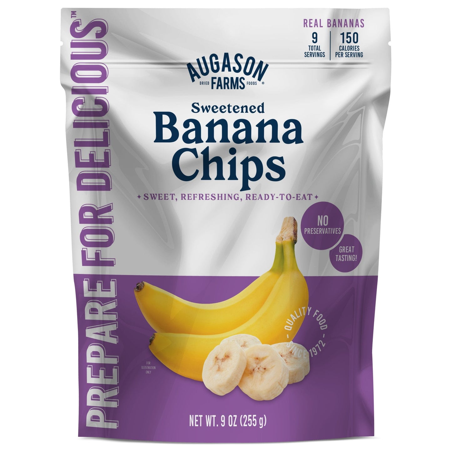 Sweetened Banana Chips Pouch, 9 Servings - Blessings Grow Meadows