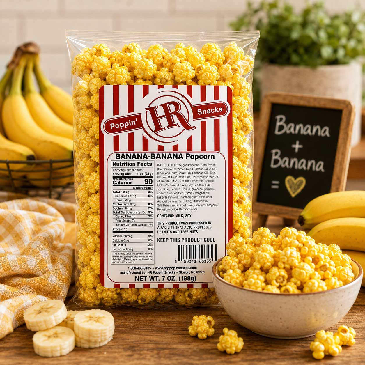 Banana Popcorn | 7 oz | HR Poppin' Snacks