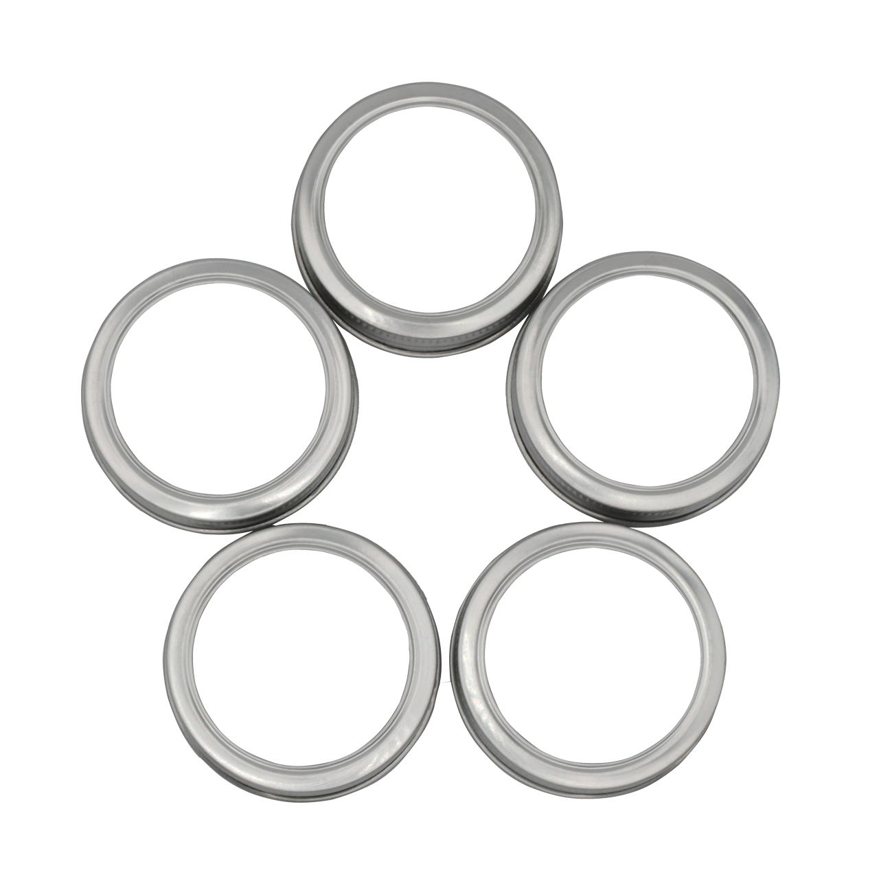 Rust Proof Stainless Steel Bands / Rings for Mason Jars 5 Pack - Blessings Grow Meadows