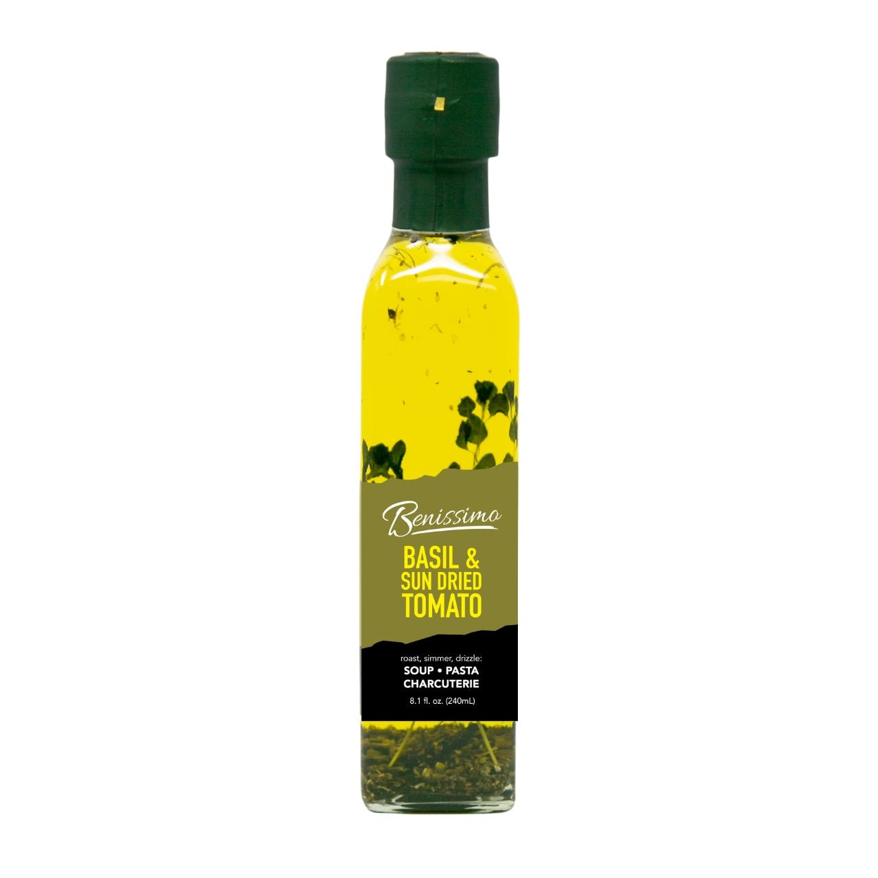Benissimo Basil & Sun Dried Tomato Oil, Marasca (240mL) - Blessings Grow Meadows