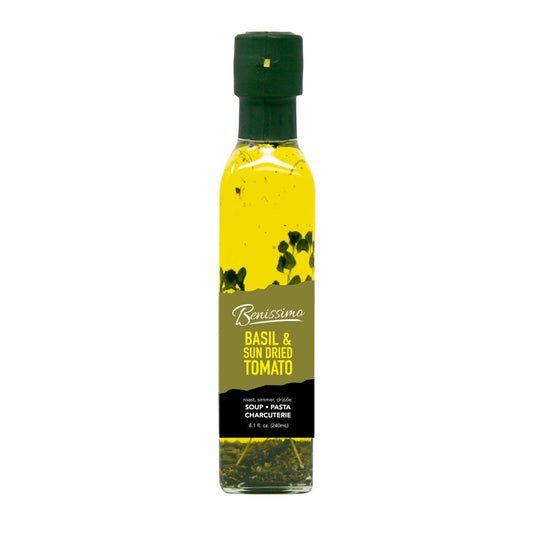 Benissimo Basil & Sun Dried Tomato Oil, Marasca (240mL) - Blessings Grow Meadows