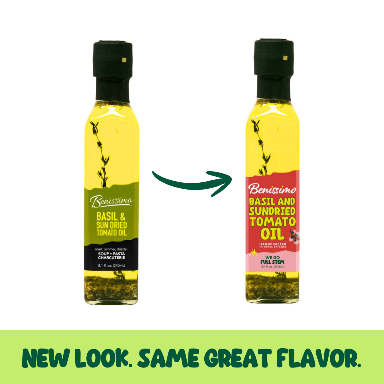 Benissimo Basil & Sun Dried Tomato Oil, Marasca (240mL)