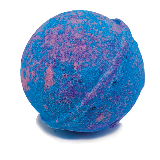 Evolve Botanica rainbow and unicorn bath bomb with colorful swirls and fun unicorn design, ideal for relaxing bath time.