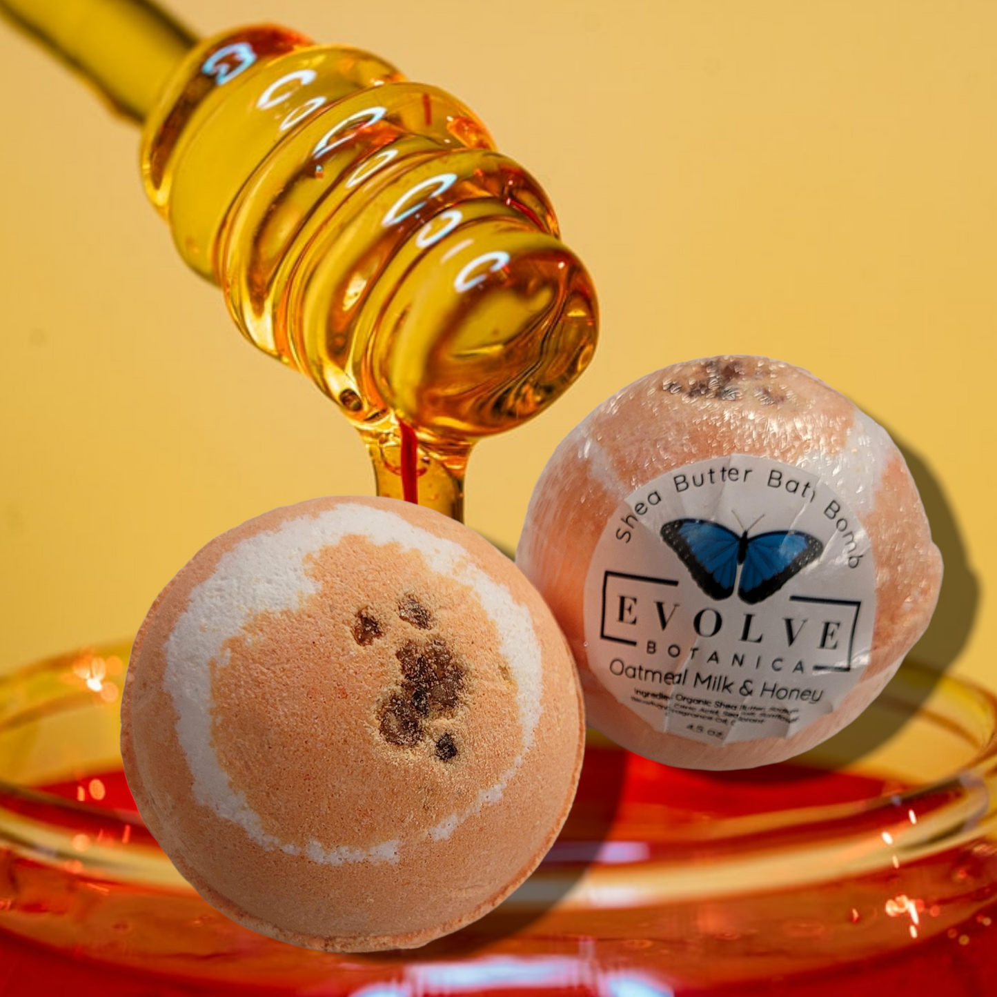 Bath Bomb - Oatmeal Milk Honey - Evolve Botanica ~ Blessings Grow Meadows