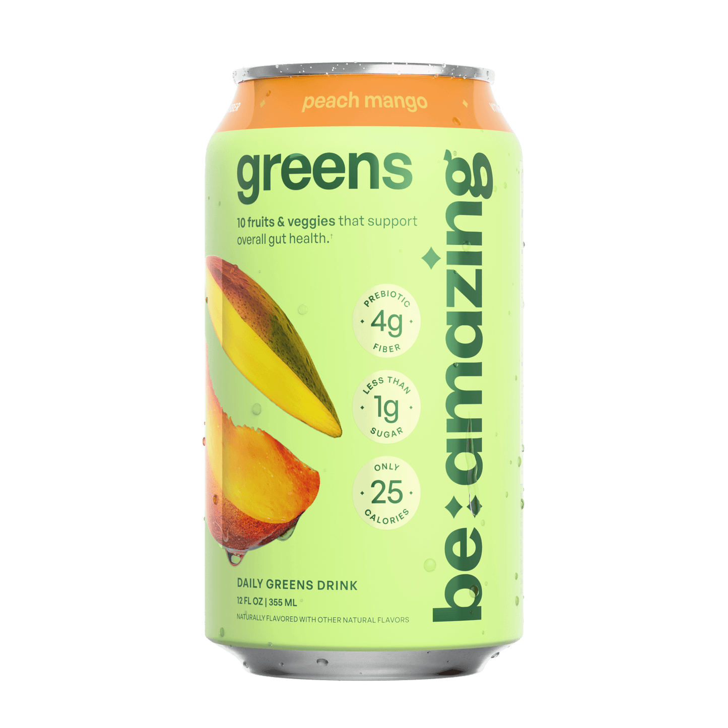 Be Amazing Daily Greens RTD Pink Lemonade drink pack with colorful cans, showcasing fresh and vibrant beverage containers.
