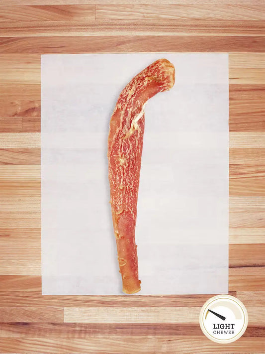 Beef Aorta Dog Chews by Farm Hounds showing the natural beef aorta treat for dogs on a white background.