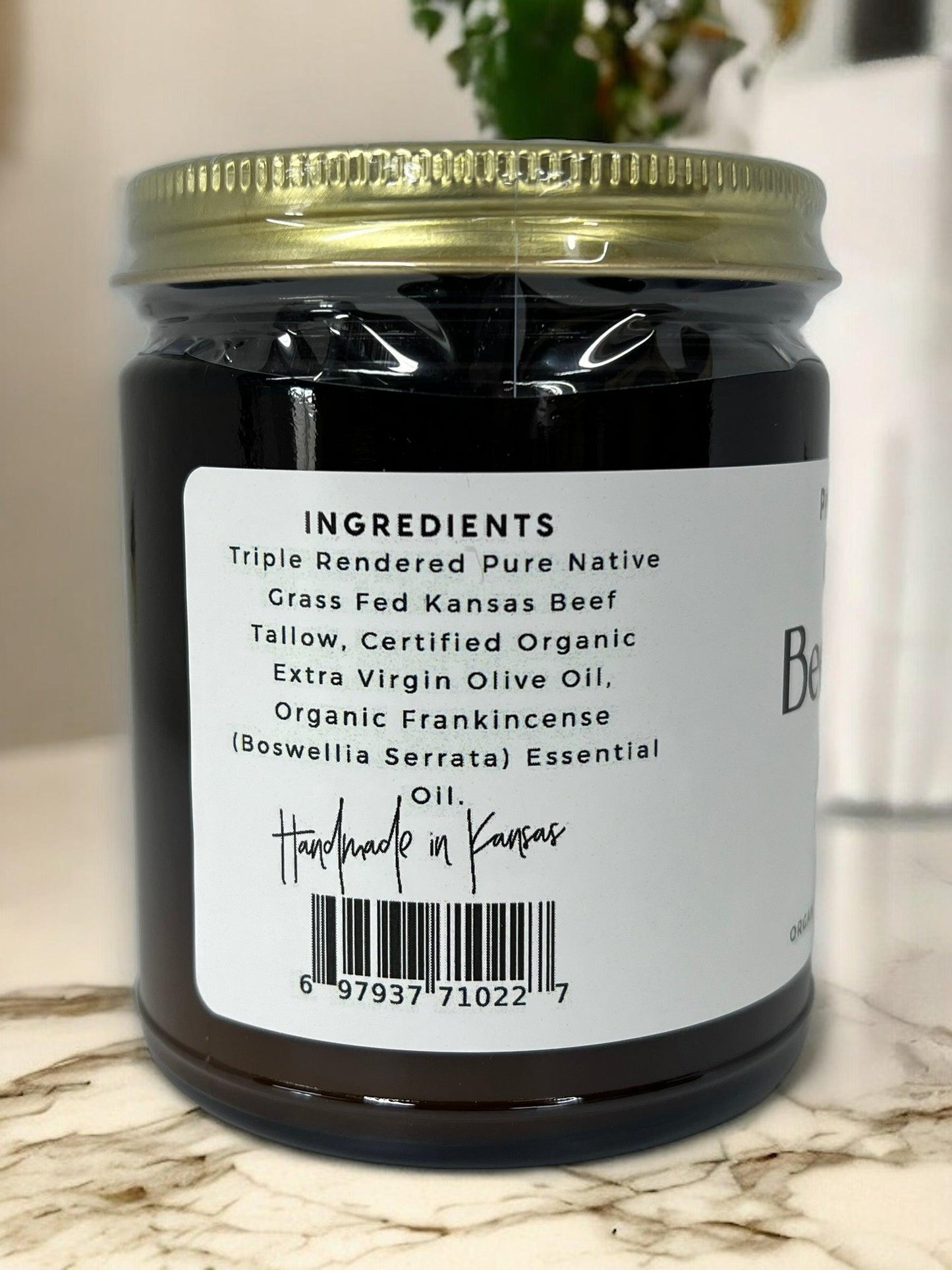 Beef Tallow Balm - 4 oz - Made in USA - Organic Grass Fed and Finished Tallow - Moisturizing Skin Care - Blessings Grow Meadows