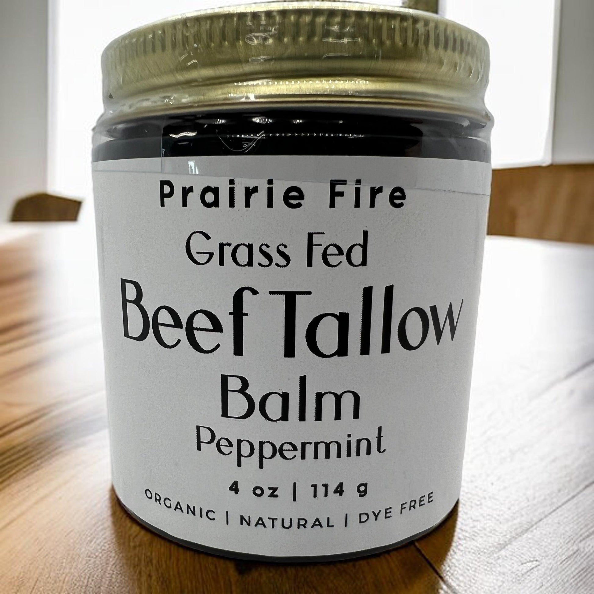 Beef Tallow Balm - 4 oz - Made in USA - Organic Grass Fed and Finished Tallow - Moisturizing Skin Care - Blessings Grow Meadows