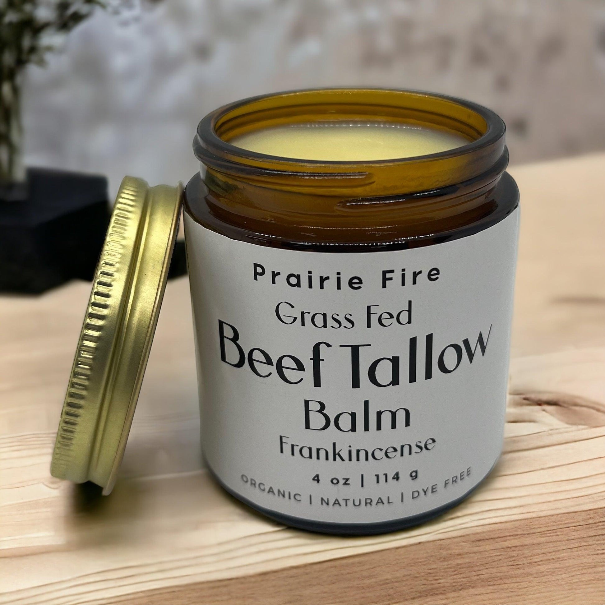 Beef Tallow Balm - 4 oz - Made in USA - Organic Grass Fed and Finished Tallow - Moisturizing Skin Care - Blessings Grow Meadows