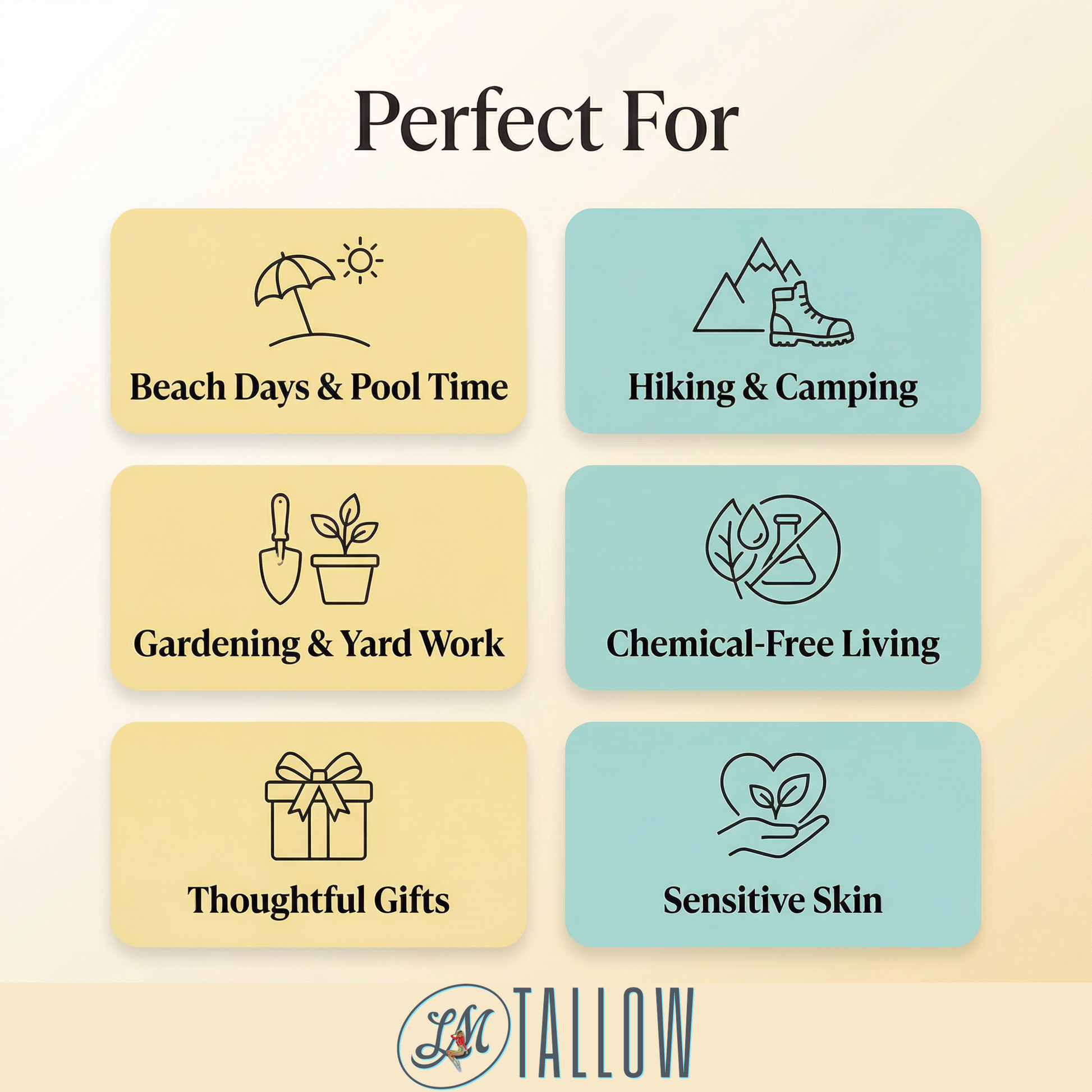 Lady May Tallow Tallow Sun Care Duo body creams with before and after sun lotion, ideal for nourishing and protecting skin.