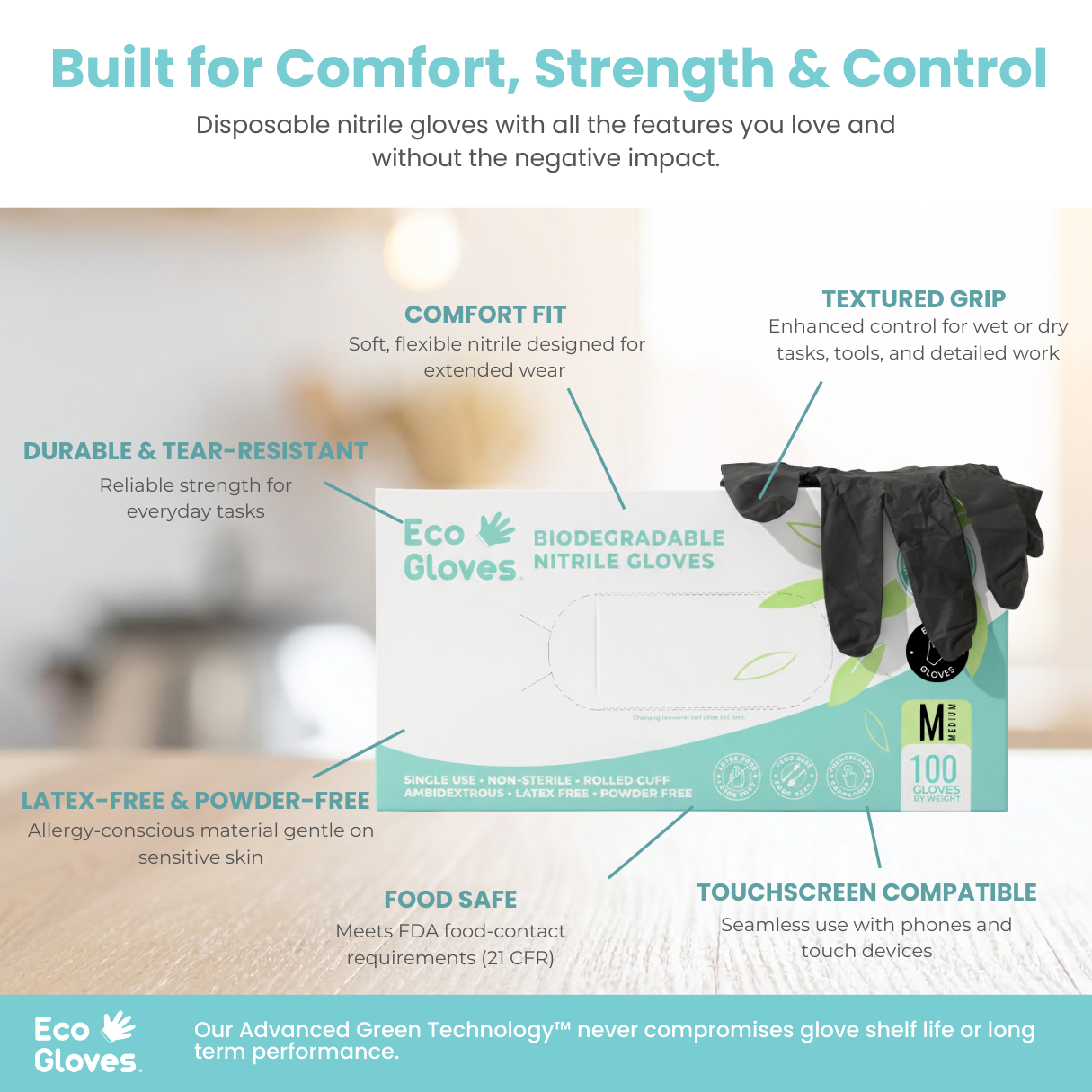 Biodegradable Nitrile Gloves 4 Mil - Black (1,000 Gloves/Case)  Eco Gloves - Eco Gloves ~ Blessings Grow Meadows