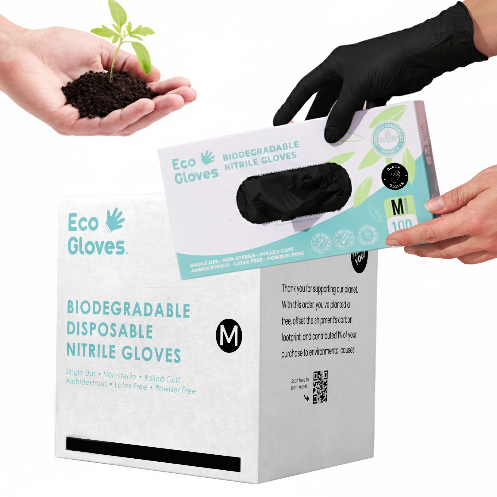 Biodegradable Nitrile Gloves 4 Mil - Black (1,000 Gloves/Case)  Eco Gloves - Eco Gloves ~ Blessings Grow Meadows