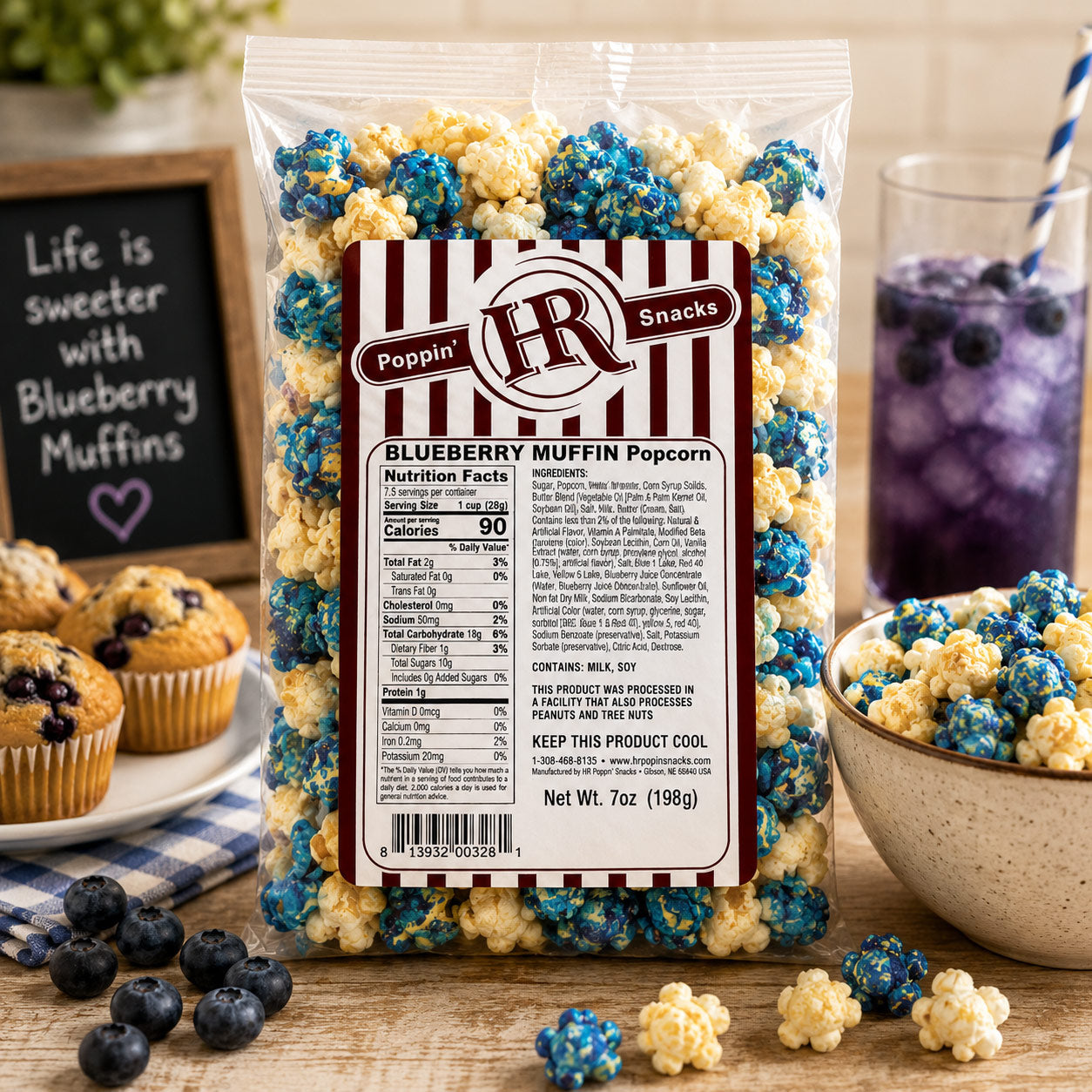 Blueberry Muffin Popcorn | 8 oz | HR Poppin' Snacks