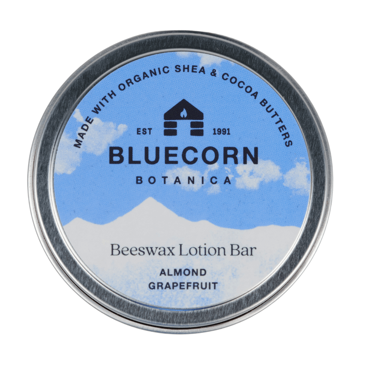 Bluecorn Beeswax Lotion Bars from Bluecorn Candles, apothecary skincare product with soft blue beeswax and natural ingredients.