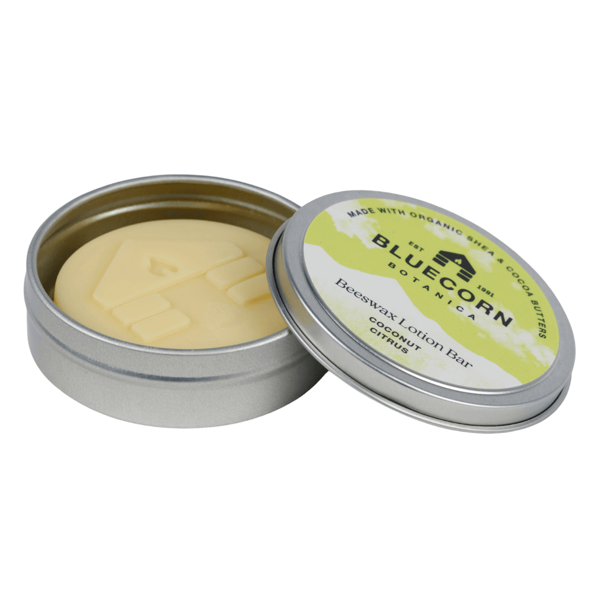 Bluecorn Beeswax Lotion Bars by Bluecorn Candles, natural apothecary skincare product with blue-tinted beeswax bars.
