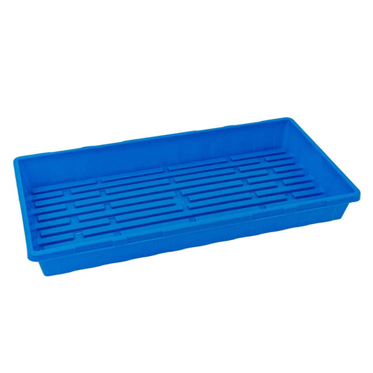 Blue Bootstrap Farmer 1020 seed starting tray with no holes, designed for efficient seed germination and propagation.