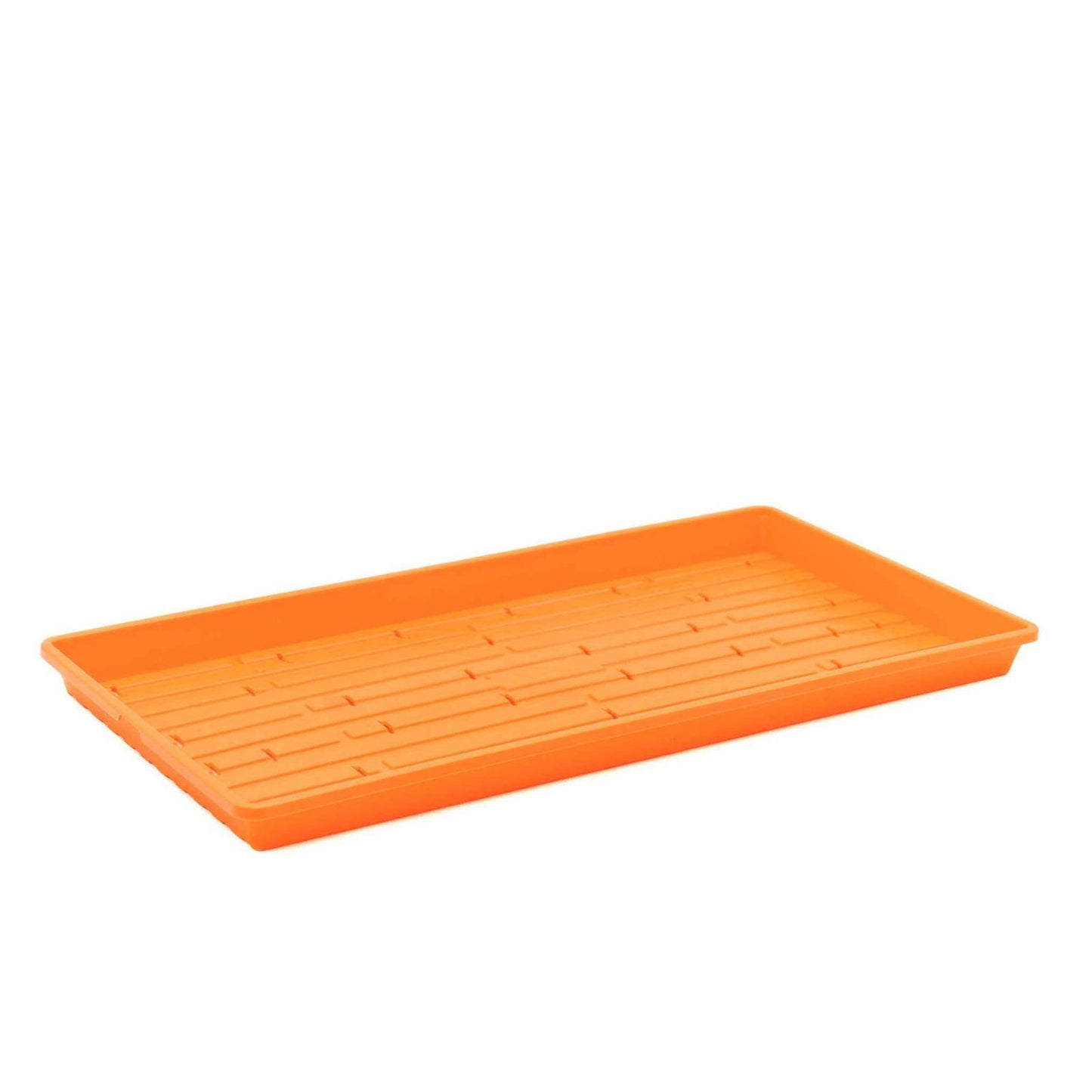 Bootstrap Farmer 1020 Microgreen Tray in green, shallow extra strength plastic, no drainage holes, ideal for microgreen cultivation.