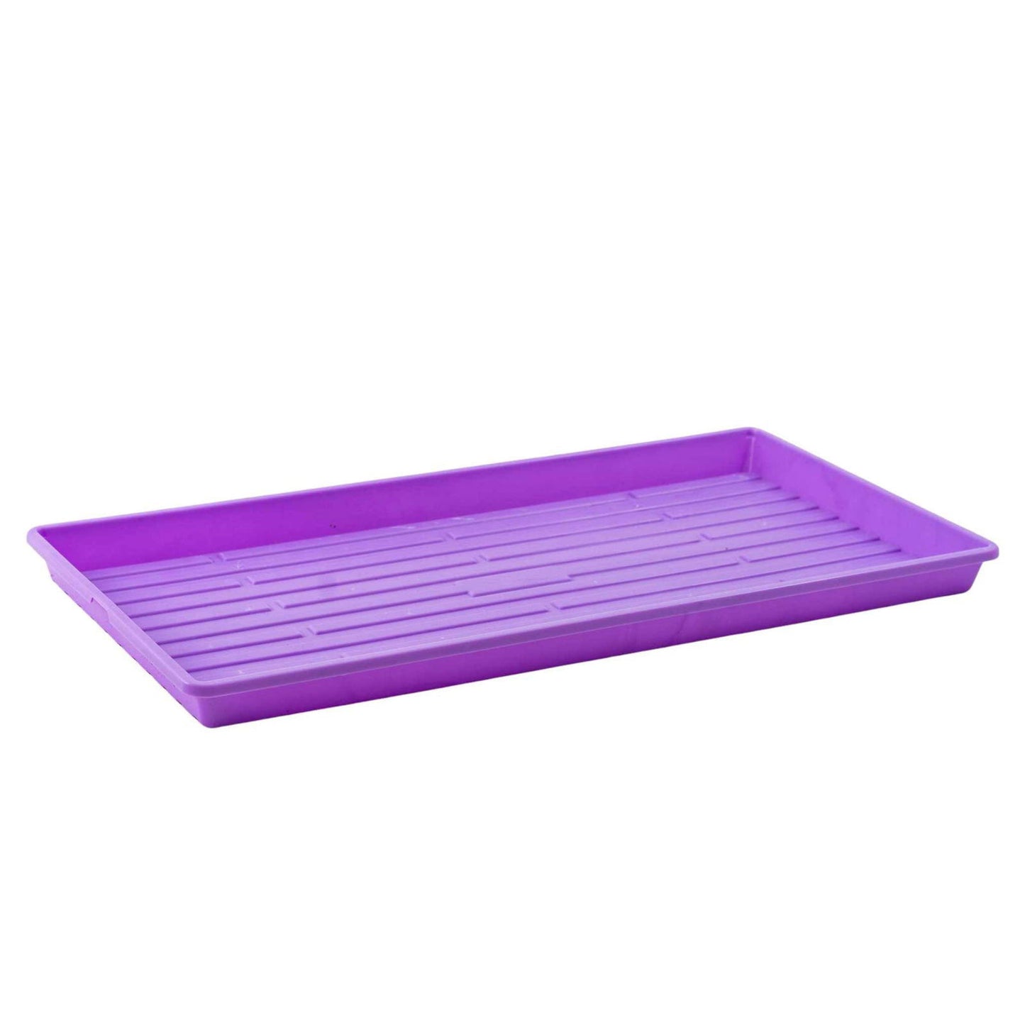 Bootstrap Farmer 1020 Microgreen Trays in vibrant colors, shallow extra strength, no drainage holes, suitable for microgreen cultivation.